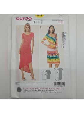 🧵4/$20🧵 Burda 6641 Dress Sewing Pattern Uncut Size 10-20 DIY Supplies